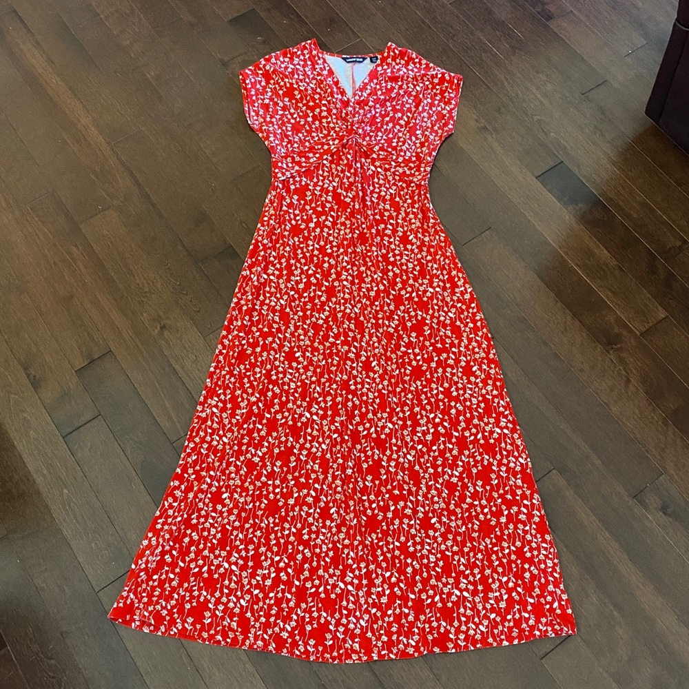 Lands End | Red Floral Twist Dress